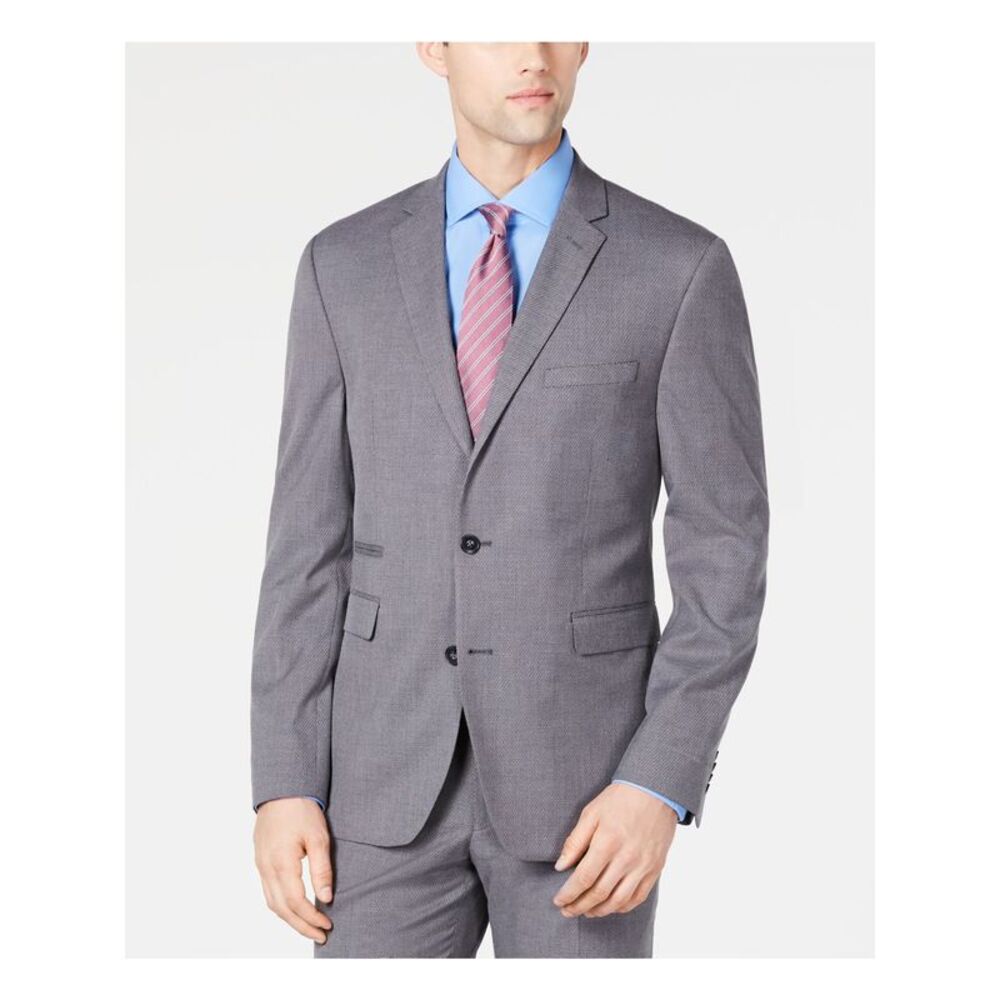 VINCE CAMUTO Mens Gray Slim Fit Suit Separate Blazer 48R